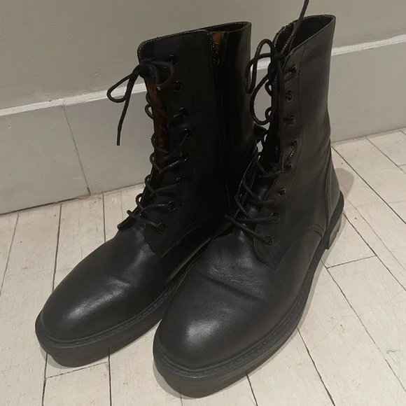 Zara Shoes Brand New Zara Combat Boots Real Leather Poshmark